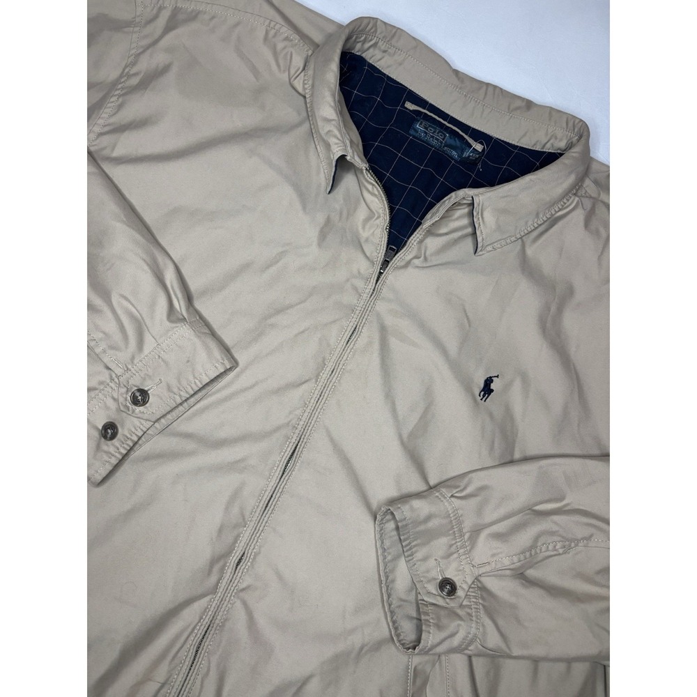 Polo Ralph Lauren Vintage Harrington Jacket Men 4XB BIG Beige Lined‎ Bomber READ